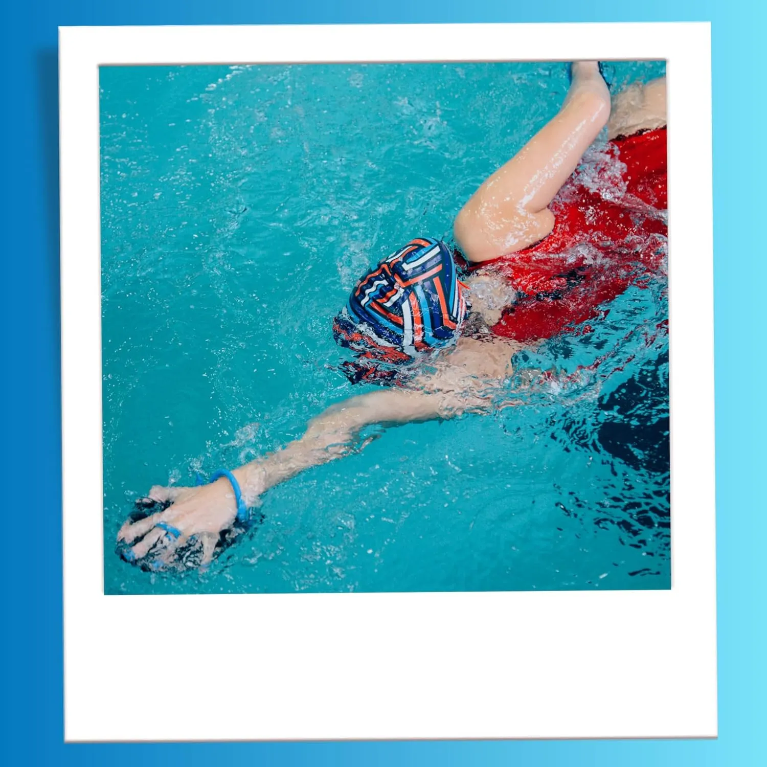 𝗦𝗽𝗼𝗿𝘁𝗶 Power Swim Paddles for Lap Swimming - Adjustable Straps - Lap Swimming Gears - Hand Paddles for Adults & Kids