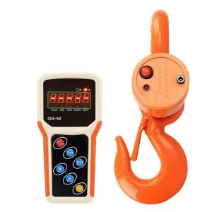 10000kg / 22000lb Wireless Crane Scale, 10T Heavy Duty Industrial Scale with Remote, Rechargeable Digital Hanging Scale Division 5kg with Shackle & Hook, Handheld Meter   Hanging Piece