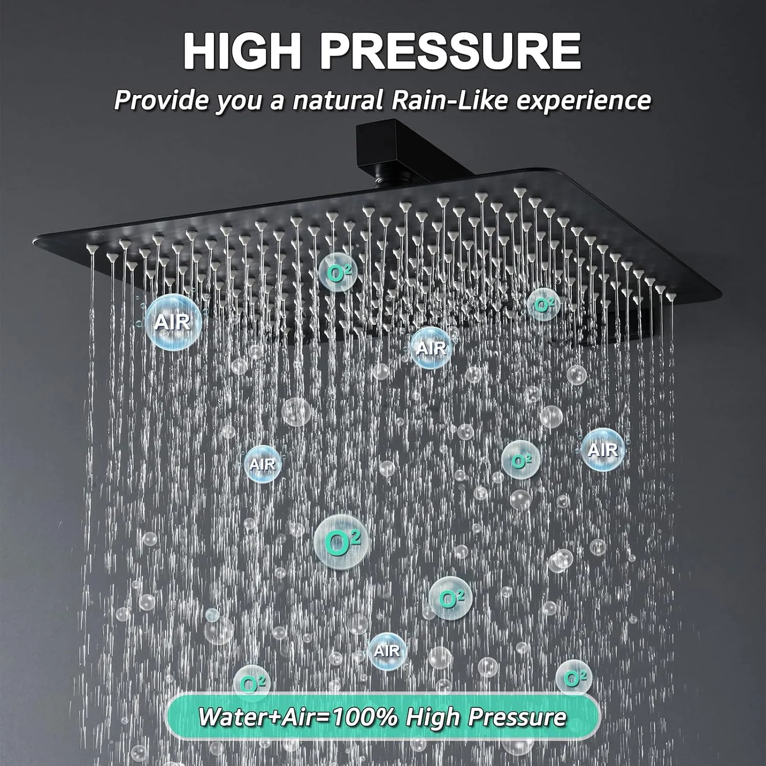 12 Inch Black Shower System with Rain Shower Head, Handheld Shower, Bathroom Luxury Mixer Combo Set, Wall Mounted Faucet Rough-in Valve and Trim Kit