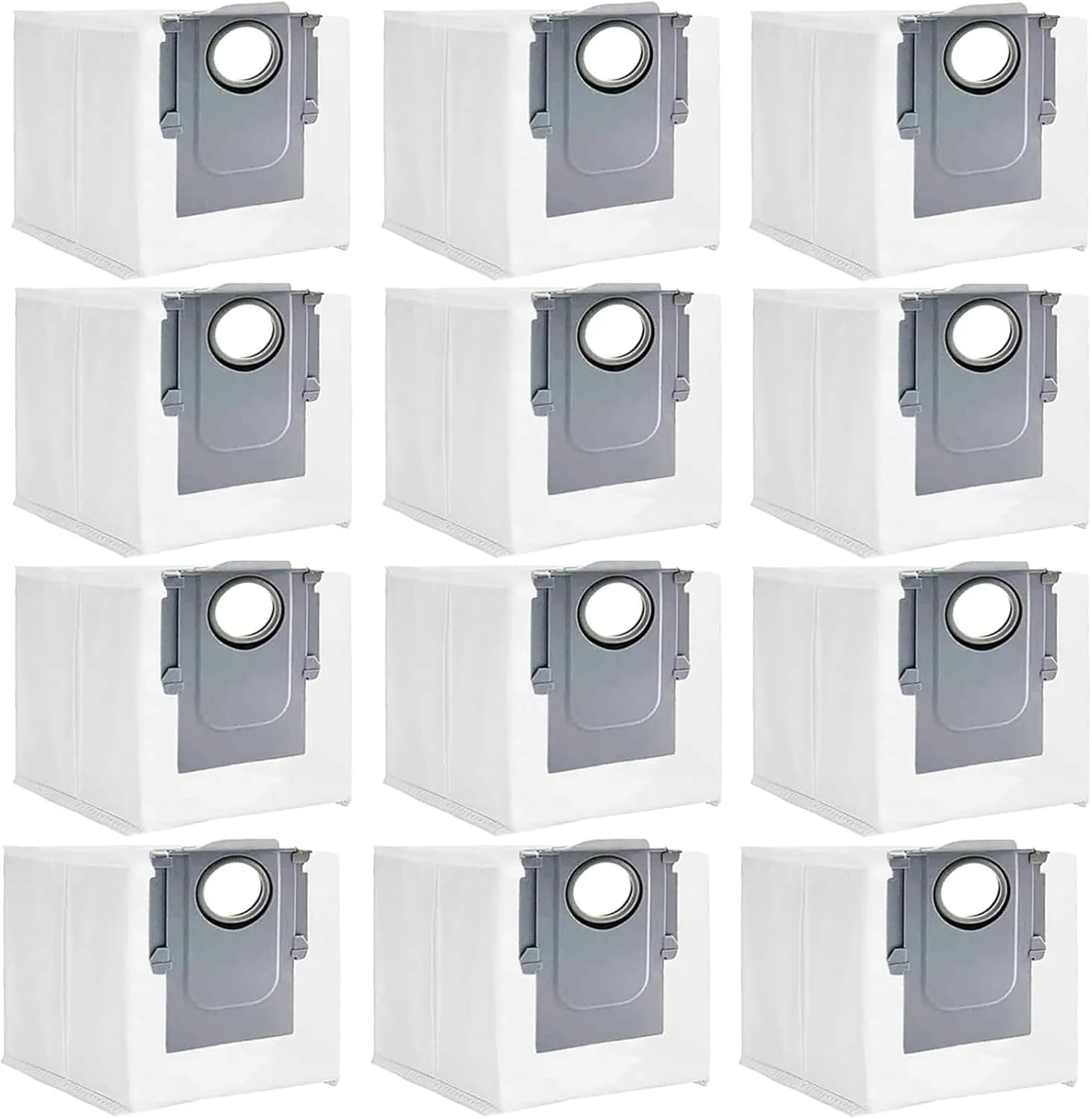 12 Pack Dust Bags Compatible with Xiaomi Roborock S8  / S8 Pro Ultra S7 MaxV/Max S7 Pro Ultra Q5 Q5  Q7 Q7  Q7 MAX  Clean Base Automatic Dirt Disposal Bags, 3L Large Capacity Disposable Vacuum Bags
