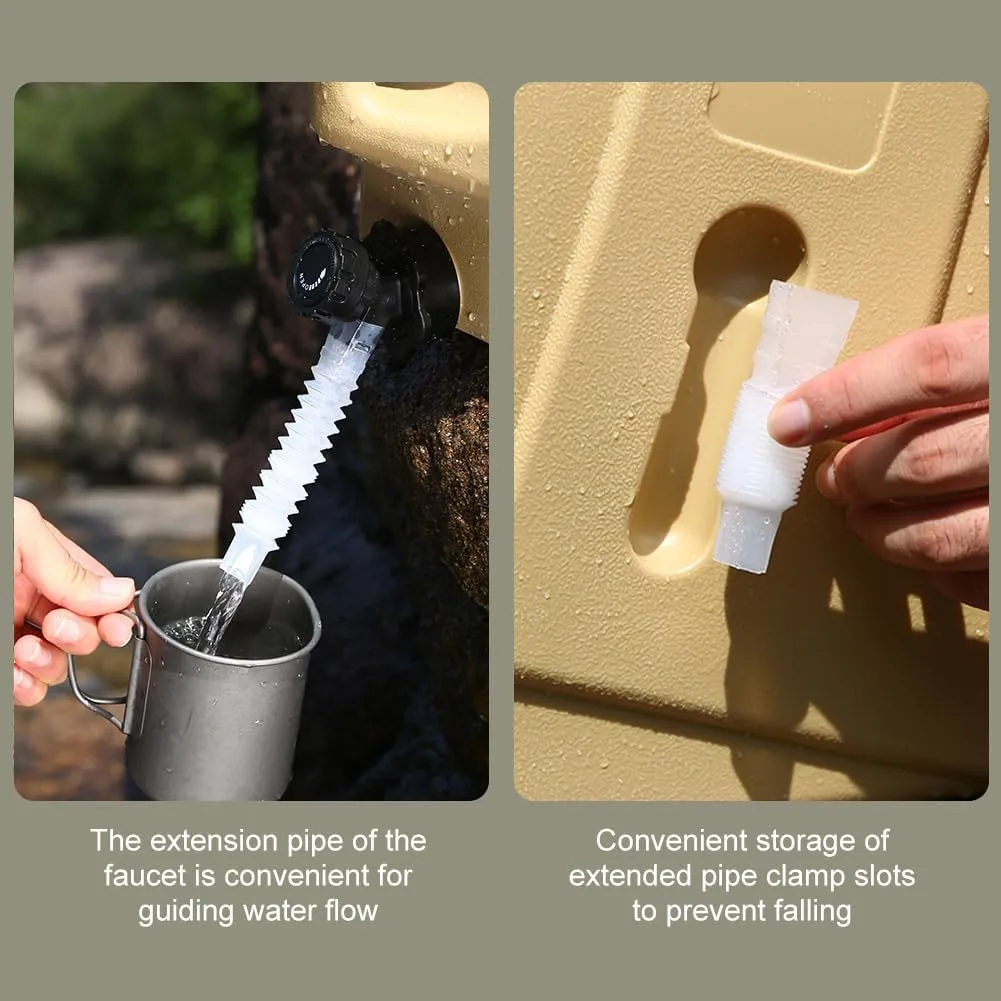 12L Water Storage Container with Carrier Strap, Extra Large Capacity Water Reservoir with Faucet, Suitable for Outdoor Hiking Camping Water Extraction and Picnic Water Green, Healthy and Non-toxic