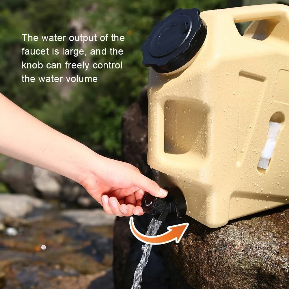 12L Water Storage Container with Carrier Strap, Extra Large Capacity Water Reservoir with Faucet, Suitable for Outdoor Hiking Camping Water Extraction and Picnic Water Green, Healthy and Non-toxic
