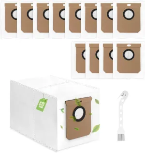 12Pcs for Eufy L50 SES L60 SES Dust Bags Replacement for Conga Home 1000/8090 Ultra/9090AI for Haier H9 Plus Robot Vacuum Cleaner Bags (2.5L Capacity)