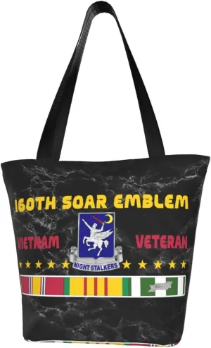 160th Soar Emblem Vietnam Veteran Fashion Shoulder Bag Large Capacity For Man Or Woman