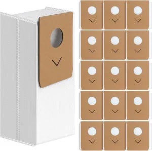16Pcs Replacement Dust Bags Compatible with for Eureka NEC490BL Large Capacity Disposable Dust Bags White