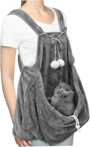 1Pc Cozy Cat Carrier Apron for Small Pets Comfortable Outdoor Bag with Shoulder Strap for Kittens and Cats for Travel and Relaxation Warm Design
