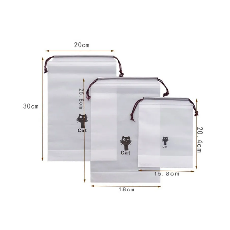 1pc Drawstring Swimming Bags Transparent Clothes Bag Sports Travel Storage Bags 3 Styles