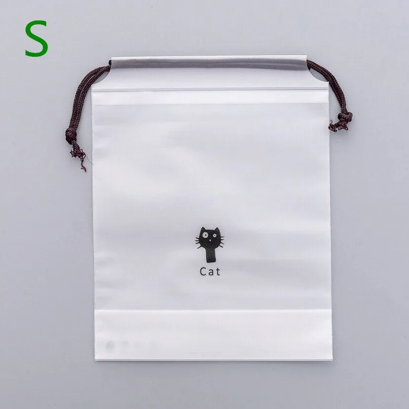 1pc Drawstring Swimming Bags Transparent Clothes Bag Sports Travel Storage Bags 3 Styles