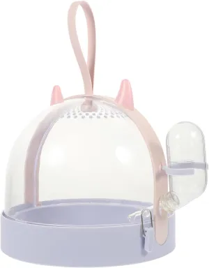 1Pc Hamster Carrier, Bird Carrier Critter Cage Hamster Carrier Bag Portable Hamster Cage Travel Bag with Water Bottle Outdoor Handbag for Small Animals, Purple