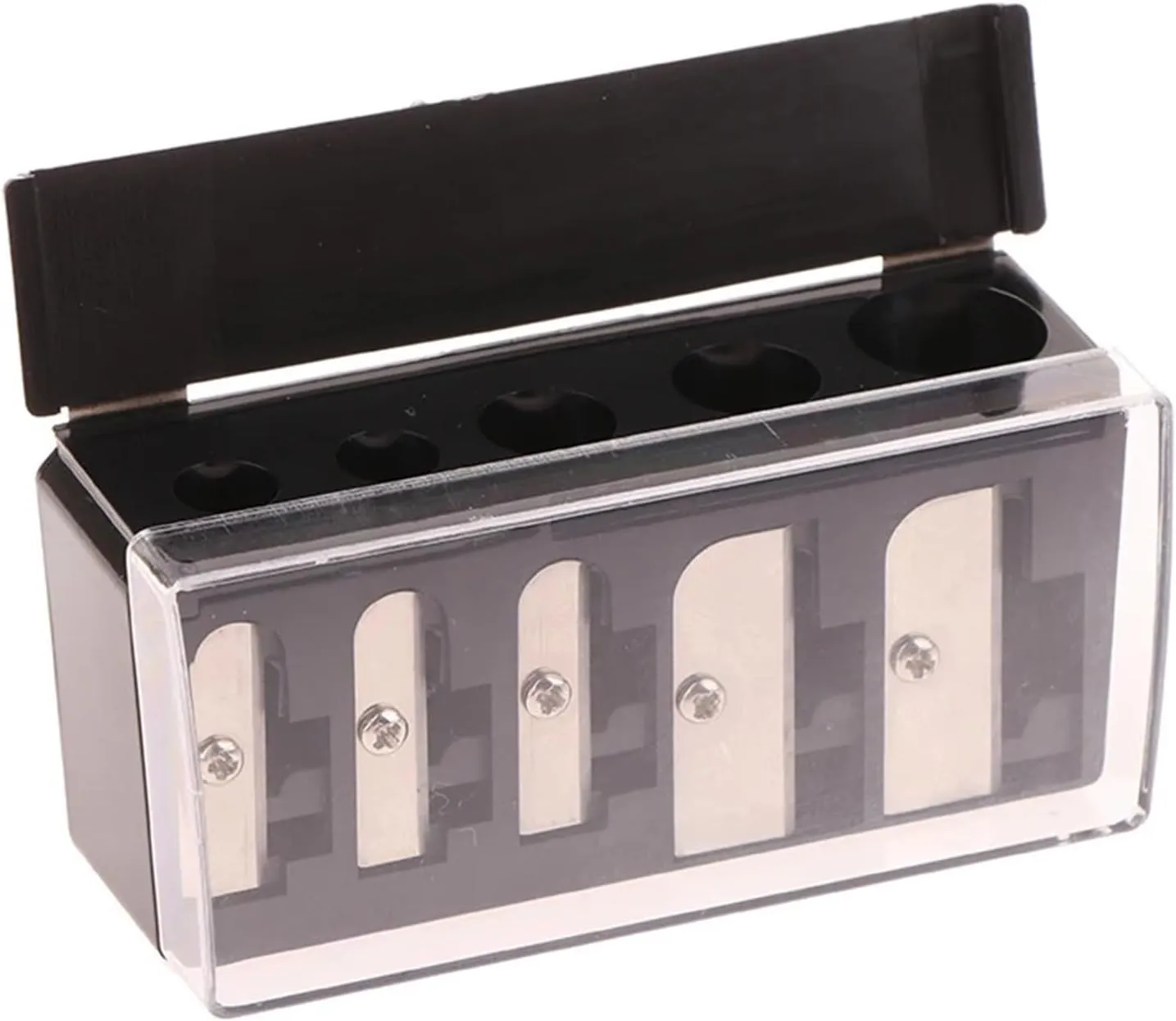 1Pcs 5 Holes Multi-Functional Pencil Sharpener with Lid for Eyeliner Lipliner Pencils BWKZWKWM