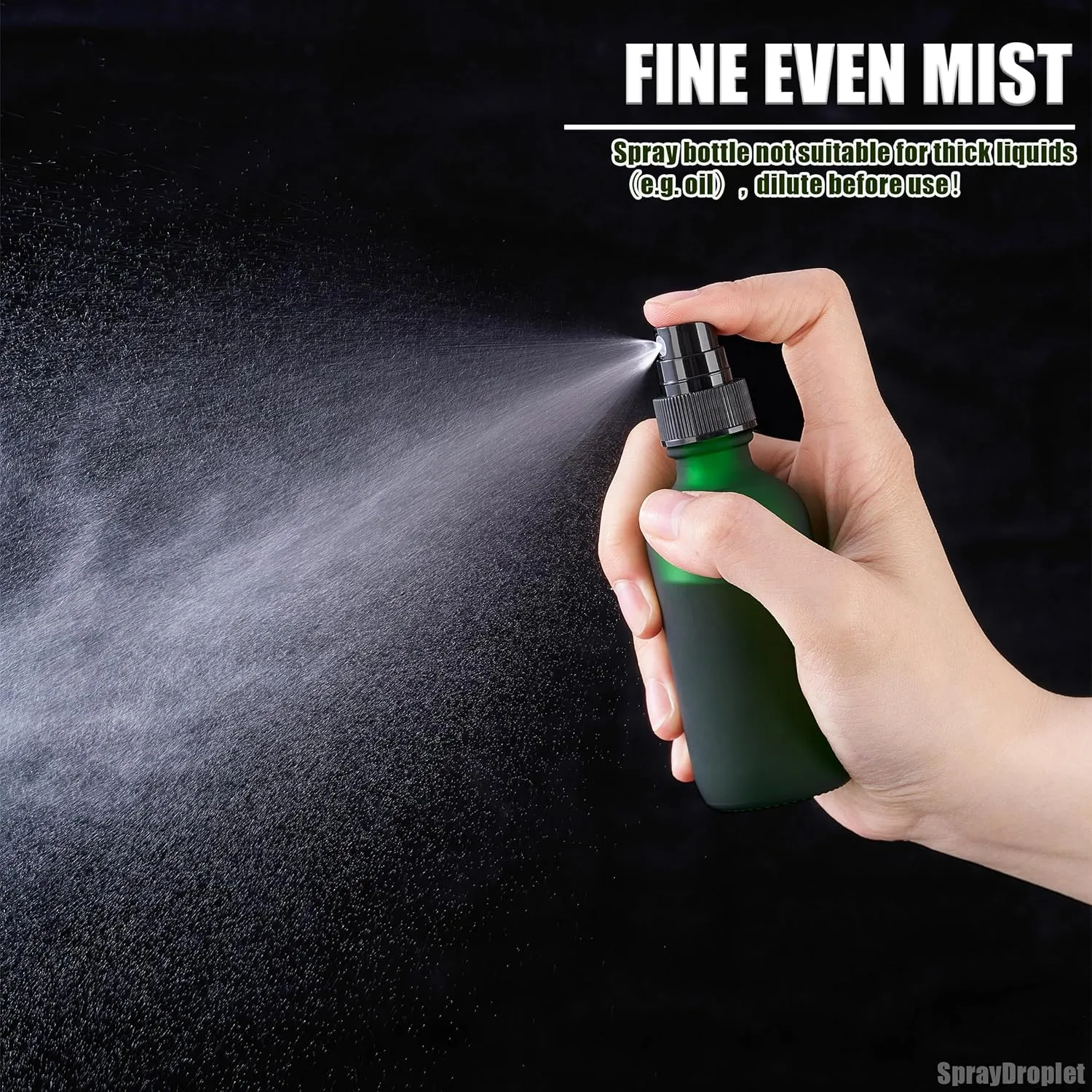 2 oz Glass Spray Bottles, Reusable Fine Mist Sprayer Small Spray Bottle, Preety Frosted Texture, Leak-Proof Design, Perfect for Travel, Skin Care, Perfumes (Green-Frosted, 2oz-48pcs)