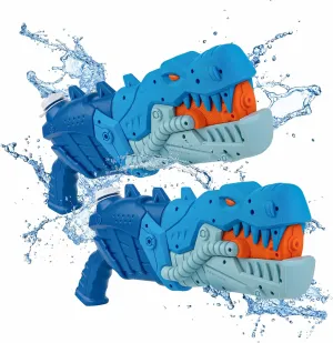 2 Pack Dinosaur Water Blaster Guns for Kids Adults – Dino Squirt Soaker Gun, 600CC High Capacity & Over 27-Feet Shooting Range, Summer Pool Beach Water Outdoor Toys Gift for Toddler Girls Boys