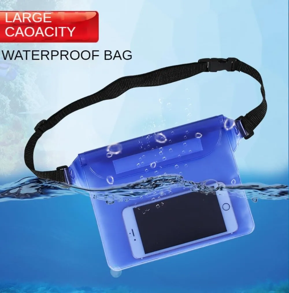 2-Pack Waterproof Bag with Adjustable Waistband and Touch Sensitive Screen, Keeping Your Phone and Valuables Dry, Perfect for Drifting, Swimming, Kayaking, Rowing, Fishing… (Green Bule)
