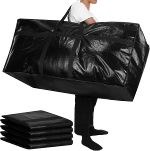 2 Pcs 66 Gallon Large Storage Bags with Zipper and Handles Foldable Moving Bags Heavy Duty Extra Large Tote Duffle Bag for College Dorm Travel Clothes Blankets Bedding Moving(Black)