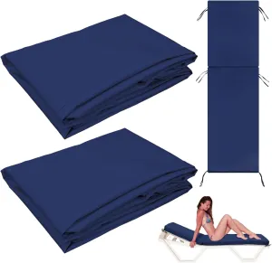 2 Pcs Outdoor Chaise Lounge Cushion Covers (Not Includes Cushion) 80 x 26 x 4 Inch Waterproof Replacement Patio Pool Lounge Chaise Chair Slipcover with Zipper Ties for Furniture