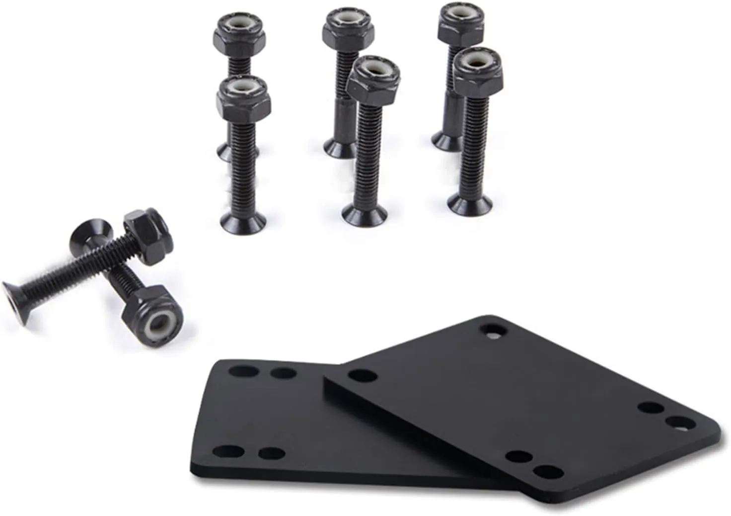 2 Pcs Skateboard Risers Pad with Screws and Nut Longboards Rise Pads Soft Shock Absorption Pads Shockproof Hardware