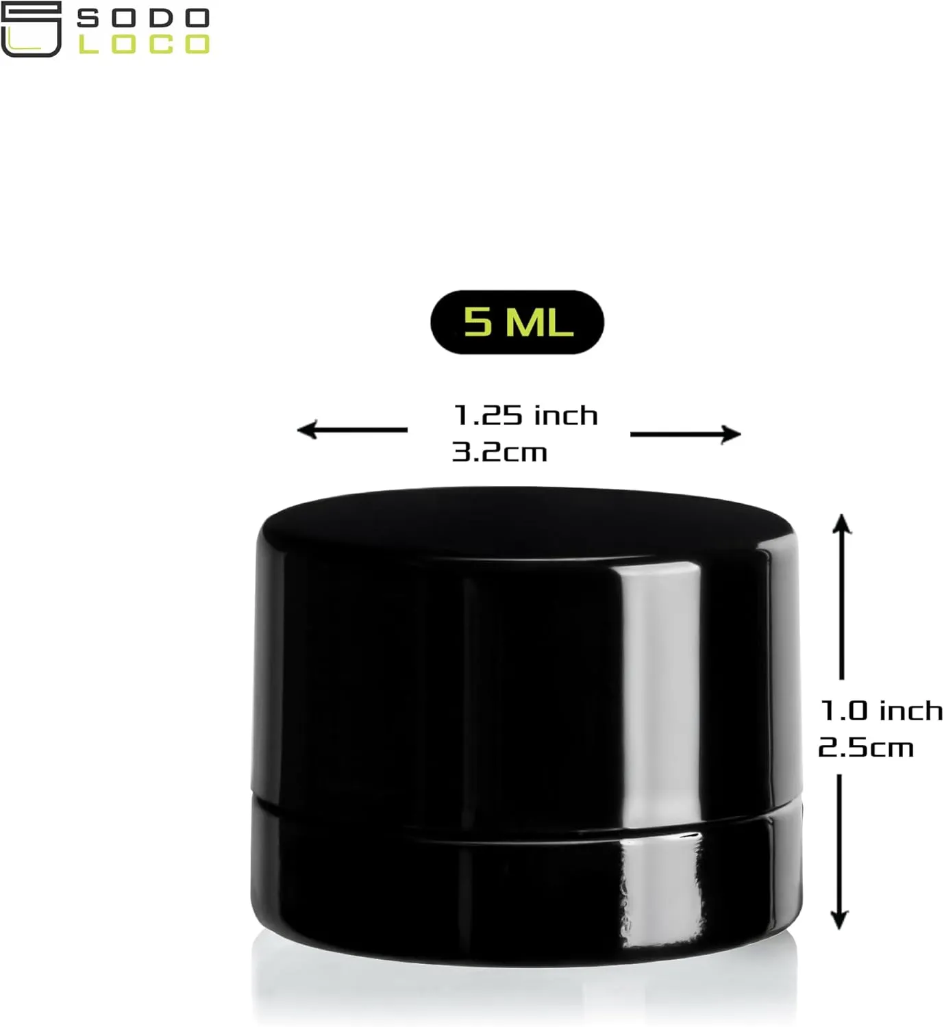(200 Pack) 5ml Thick Black Glass Jars with Black Child Resistant Lids - UV Resistant - Storage for Oil, Lip Balm, Wax, Cosmetics - Mini Child Proof Container