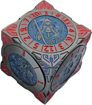 2025 New DND Spinner Dice, 7-in-1 Metal Dice Set with 3D Relief for Dungeons and Dragons Gifts, Polyhedral Roleplaying Game Dice, Fantasy D&D Tabletop RPG Accessories for DM & Player (Black Blue)