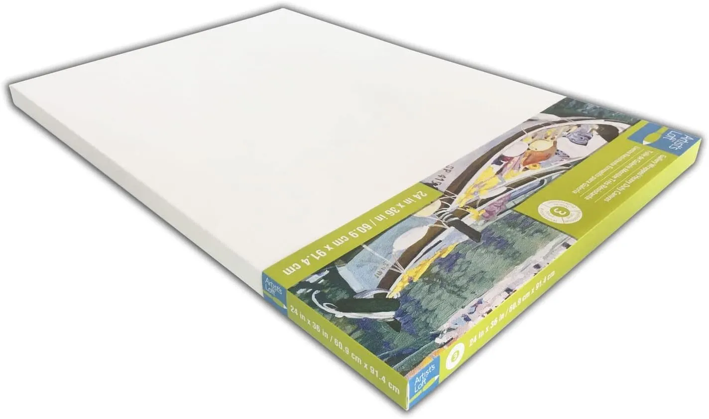 24" x 36" Level 3 Gallery Wrapped Heavy Duty Canvas by Artist's Loft - Archival, Acid Free Cotton Canvas for Acrylic and Oil Paint - Bulk 6 Pack