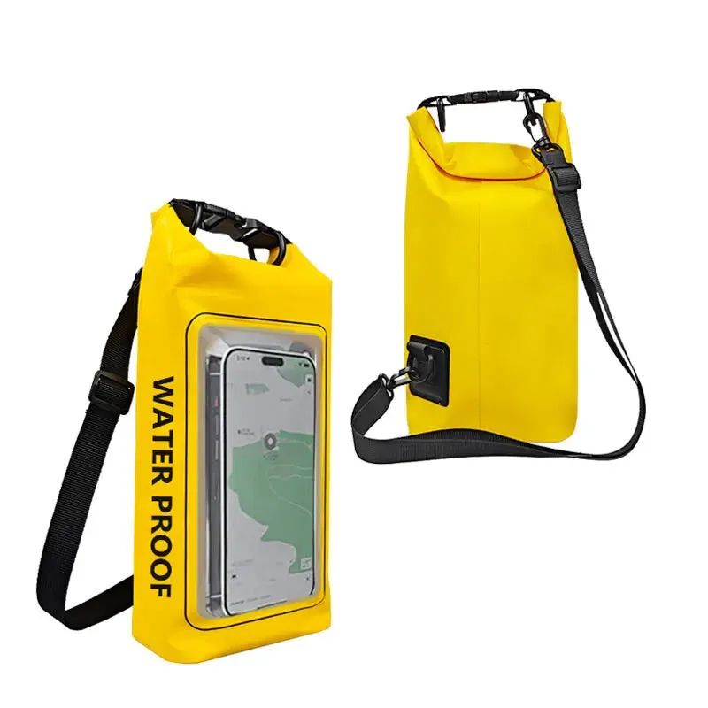 2L Swimming Dry Bag Touch Screen Outdoor Waterproof Shoulder Kayak Trekking Beach Drifting PVC Pack Rafting Surfing Boating Bag