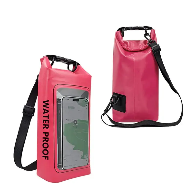 2L Swimming Dry Bag Touch Screen Outdoor Waterproof Shoulder Kayak Trekking Beach Drifting PVC Pack Rafting Surfing Boating Bag