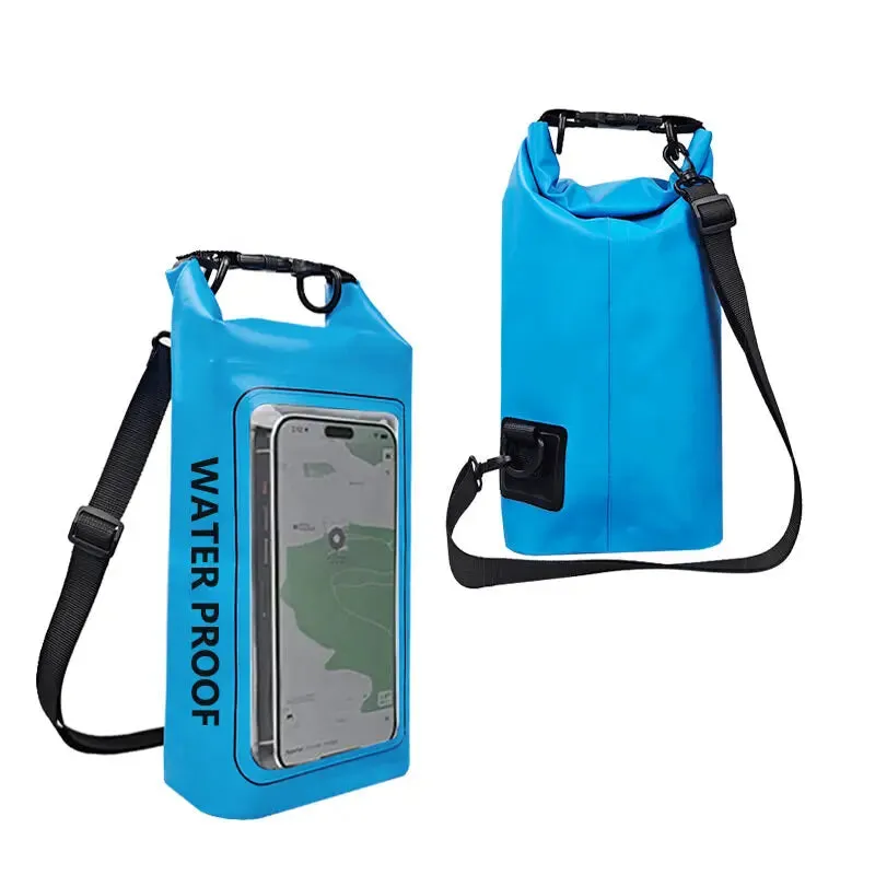 2L Swimming Dry Bag Touch Screen Outdoor Waterproof Shoulder Kayak Trekking Beach Drifting PVC Pack Rafting Surfing Boating Bag