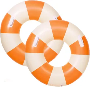 2PCS Large Swimming Pool Tubes Inflatable Pool Floats for Adult Swim Ring Floaties Inflatable Swimming Pool Raft Summer Beach Lounger Float Party Supplies