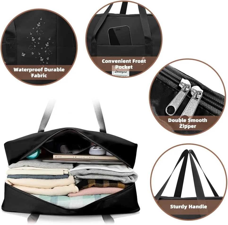 2pcs Travel Duffel Bag, Carry on Hand Luggage Weekend Bags, 20.5 * 15.0 * 7.5in Large Waterproof Overnight Hospital Bag Gym for Women Labor Delivery, Overnight(2pcs-L)