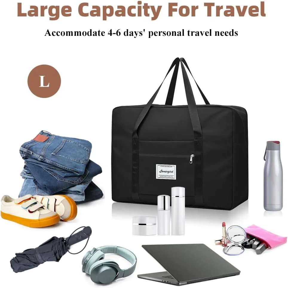 2pcs Travel Duffel Bag, Carry on Hand Luggage Weekend Bags, 20.5 * 15.0 * 7.5in Large Waterproof Overnight Hospital Bag Gym for Women Labor Delivery, Overnight(2pcs-L)