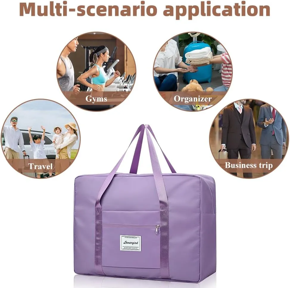 2pcs Travel Duffel Bag, Carry on Hand Luggage Weekend Bags, 20.5 * 15.0 * 7.5in Large Waterproof Overnight Hospital Bag Gym for Women Labor Delivery, Overnight(2pcs-L)