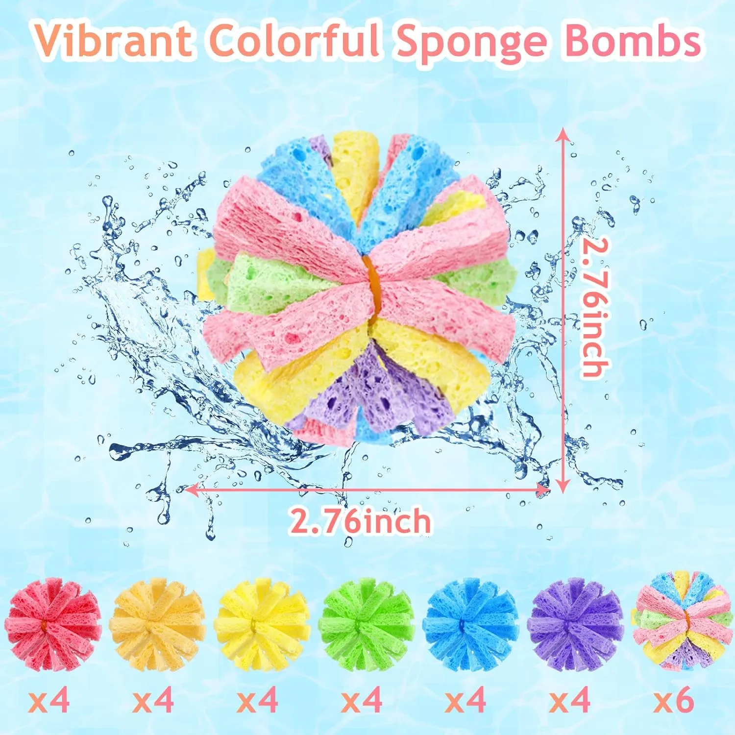 30 Pcs Reusable Water Balls for Outdoor Water Games Outside Toys Sponge Balls for Toss Game Easter Bucket Summer Activities Toys Swimming Pool Backyard Trampoline