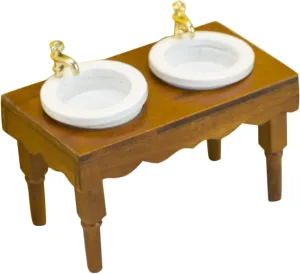 3pcs Miniature Bathroom Sink Scale Dollhouse Wash Basin Prop Double Sink Model for Bathroom Scene Decoration Chic Compact Design for Miniature Furniture Ornaments