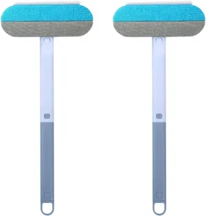 4 in 1 Pet Hair Removal Tool,with Extra Long Handle,Reusable, Washable Lint Brush for Dog and Cat Hair,Cat Fur Removal Tool for Furniture, Carpet, Clothes, Bedding (2PCS)