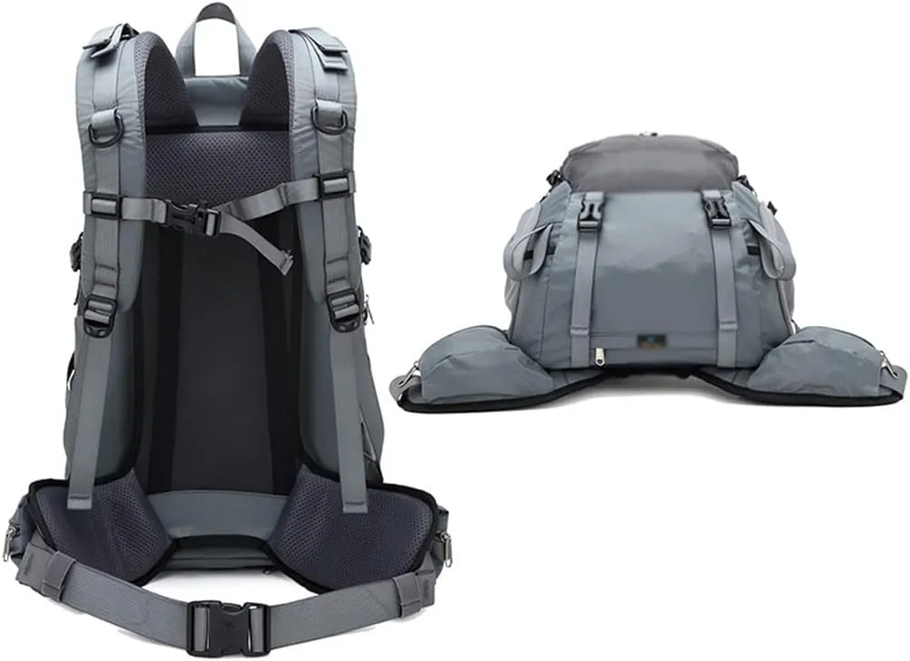 40L Hiking Backpack Outdoor Mountaineering Bag Large Capacity Travel Sports Backpack(Gray)