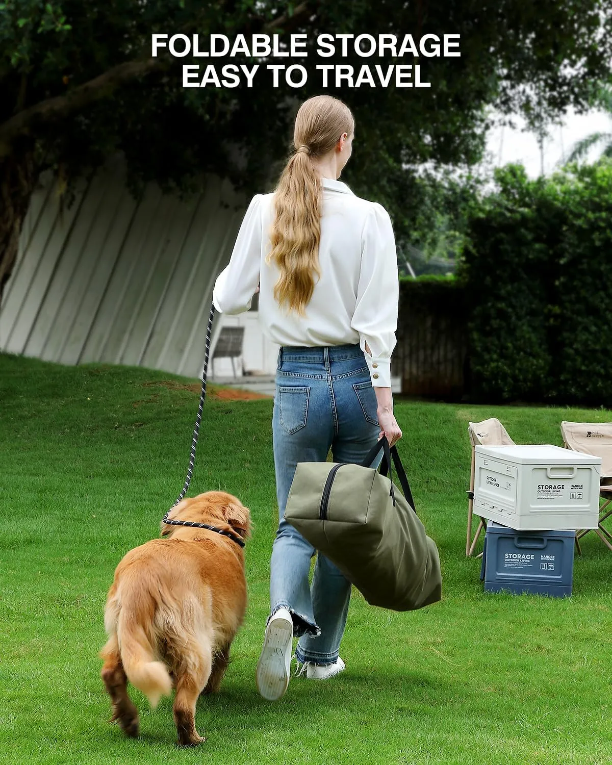 42-Inch Collapsible Travel Dog Crate, Portable 4-Door Soft Kennel for Medium to Large Dogs, Chew-Proof Mesh Windows, Indoor/Outdoor Use, Foldable, with Storage Bag (Green)