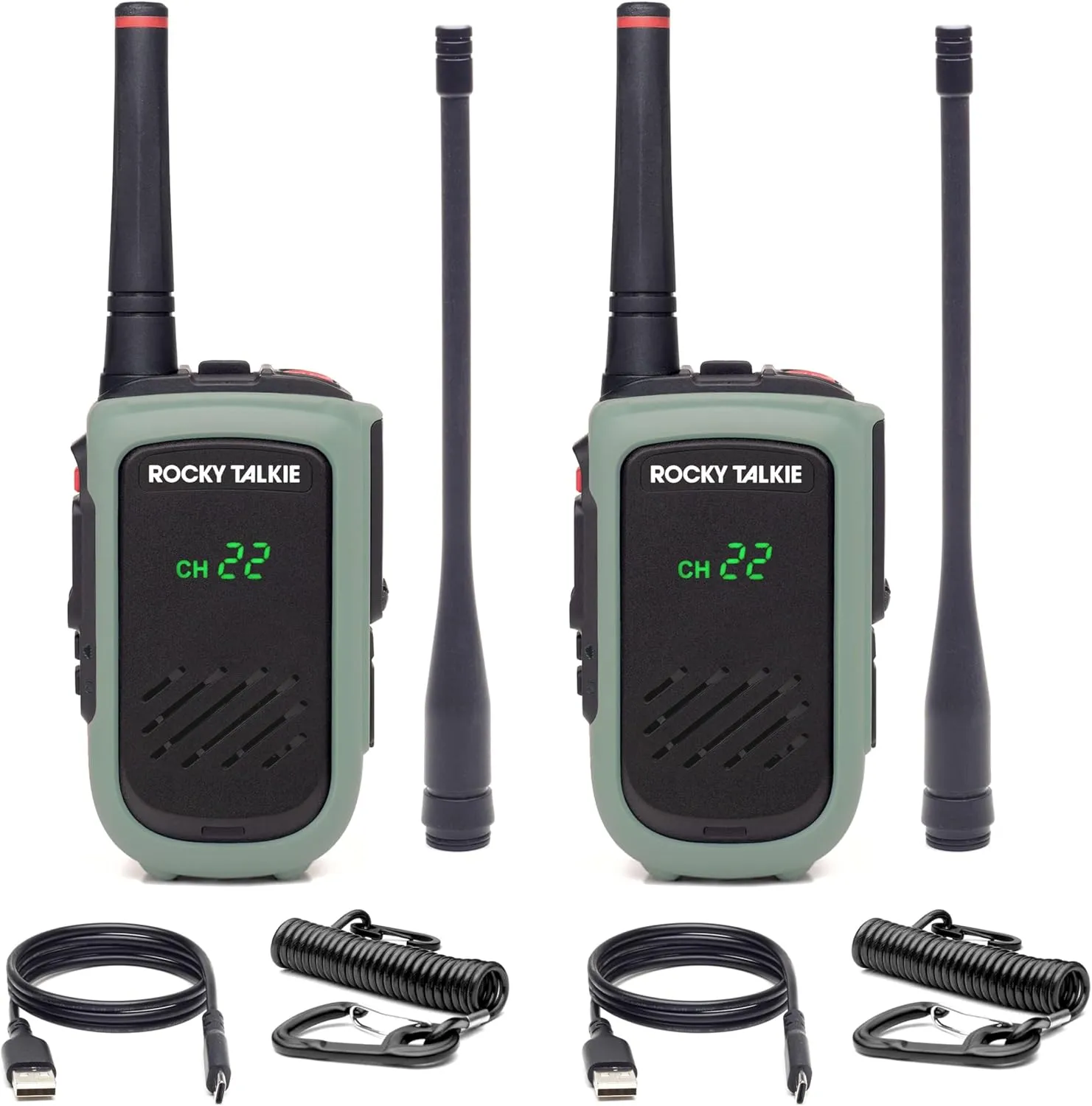 5 Watt Radio - GMRS Radio with IP67 Waterproofing, Long Range Walkie Talkie, NOAA Weather Alerts, 5 Day Battery Life,2 Pack