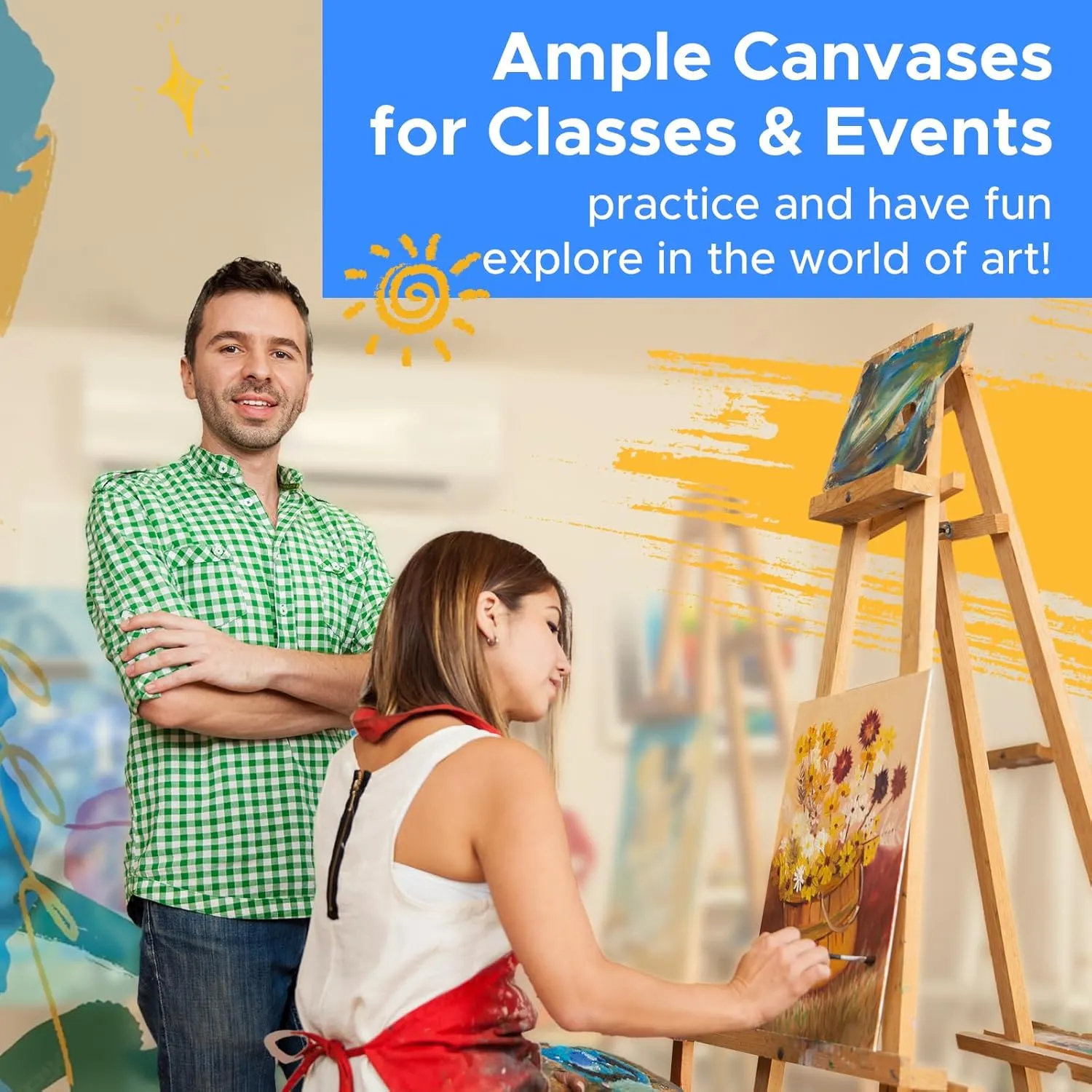 56 Pack 8x10 Inch Canvas Boards for Painting Bulk, Kids Art Novices Blank Canvases for Painting, Gesso Primed Acid-Free 100% Cotton Canvas Panels for Acrylic Oil Watercolor Tempera Paint