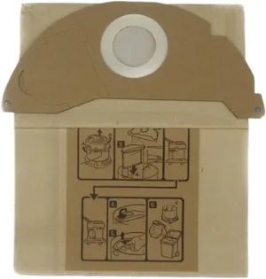 5pcs Vacuum Cleaner Dust Collection Paper Bag, Compatible for KarcherA2000 A2054 WD2200 WD2250. Large-Capacity Dust Bags