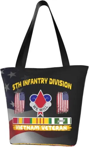 5th Infantry Division Vietnam Veteran Fashion Shoulder Bag Large Capacity For Man Or Woman