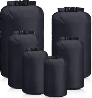 6 Pcs Waterproof Dry Bag Sack Lightweight Outdoor Dry Bags 35 L, 20 L, 15 L, 10 L, 5 L, 3 L Waterproof Boat Bag for Kayaking, Backpacking, Hiking, Camping Rafting(Black)
