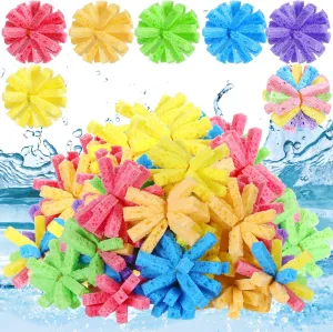 60 Pcs Reusable Water Balls for Outdoor Water Games Outside Toys Sponge Balls for Toss Game Easter Bucket Summer Activities Toys Swimming Pool Backyard Trampoline