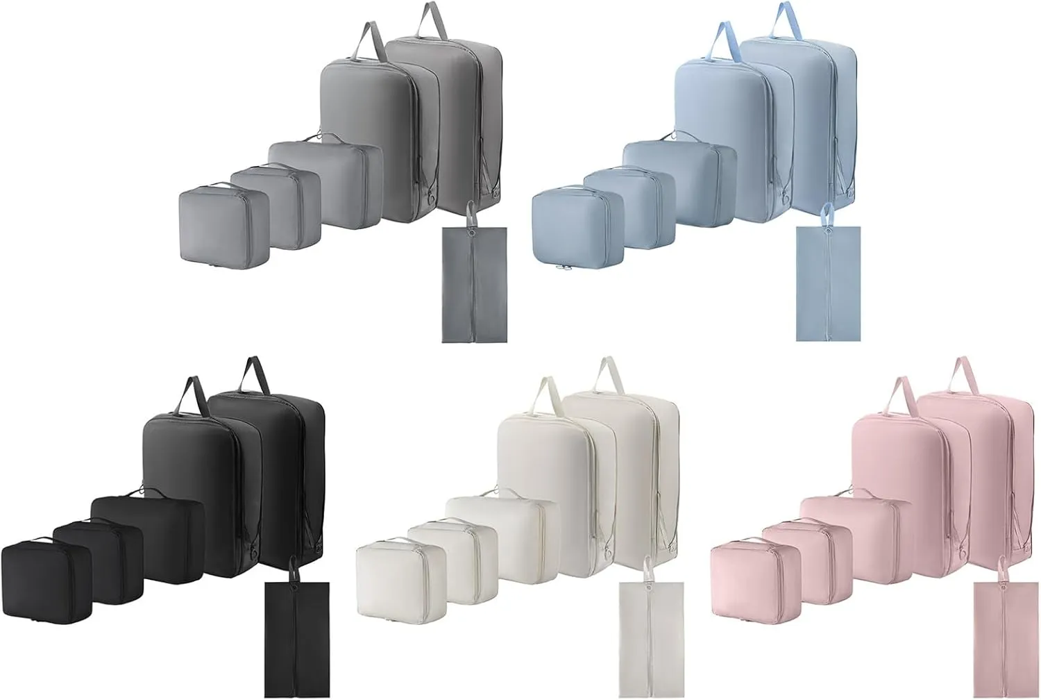 6Pcs Travel Organizers Set for Luggage Essential Packing Cubes Set Sturdy Luggage Organization Bag for Family Trip