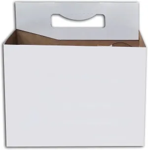6pk Cardboard Carrier (White, 50ct) | Holds 6pk 12oz Bottles
