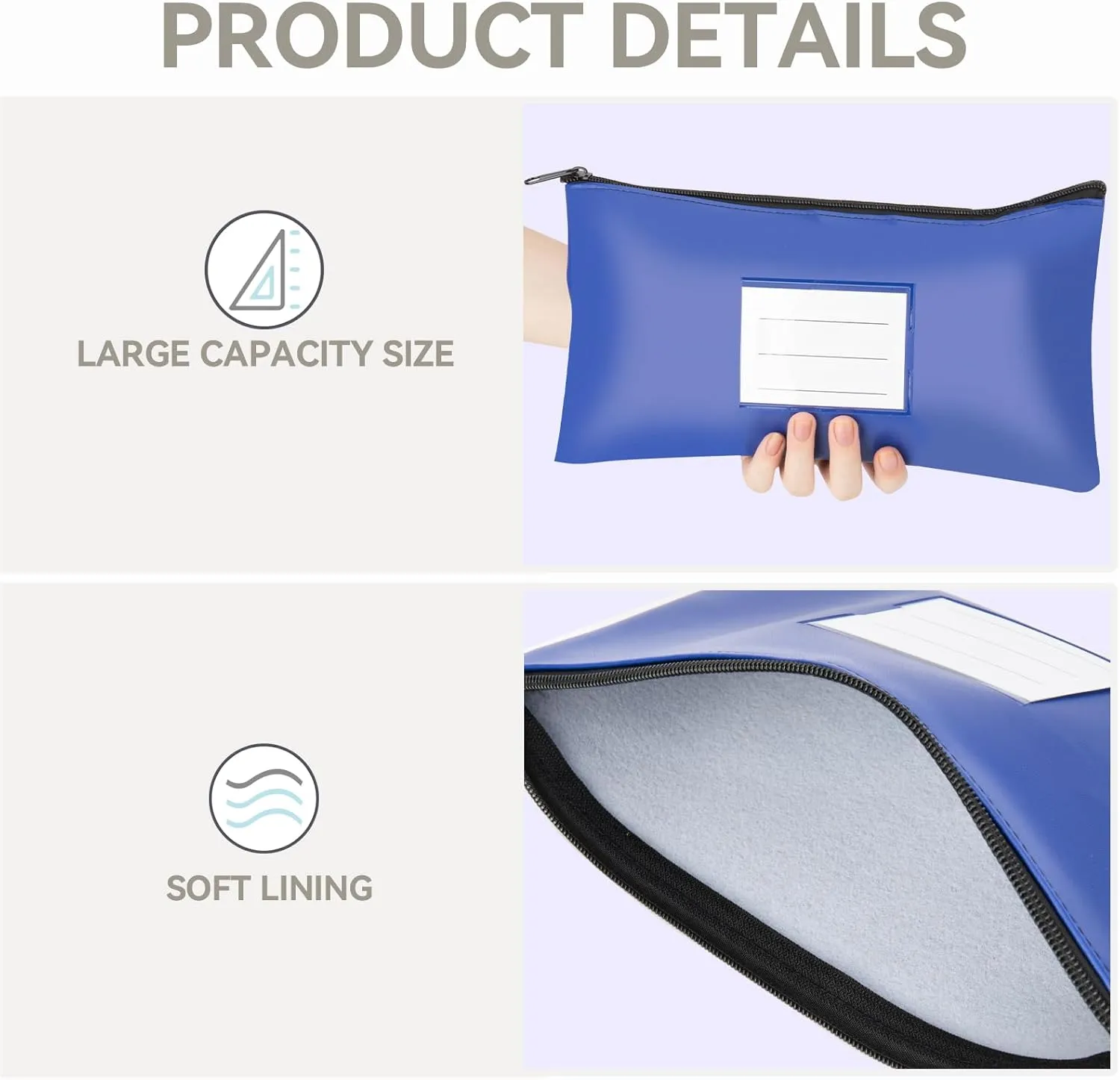 7 Pack Money Bags with Zipper for Cash, Bank Deposit Bags,Money Pouches with Zipper,Bank Bag,Cash Bag,11.2x6.3 inches (7 Colors,14 cards)