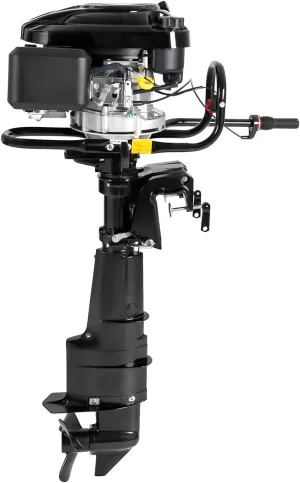7.5 HP Outboard Motor 196CC 4 stroke Boat Motor with Air Cooling System and Manual Pull Start for Inflatable Fishing Boat