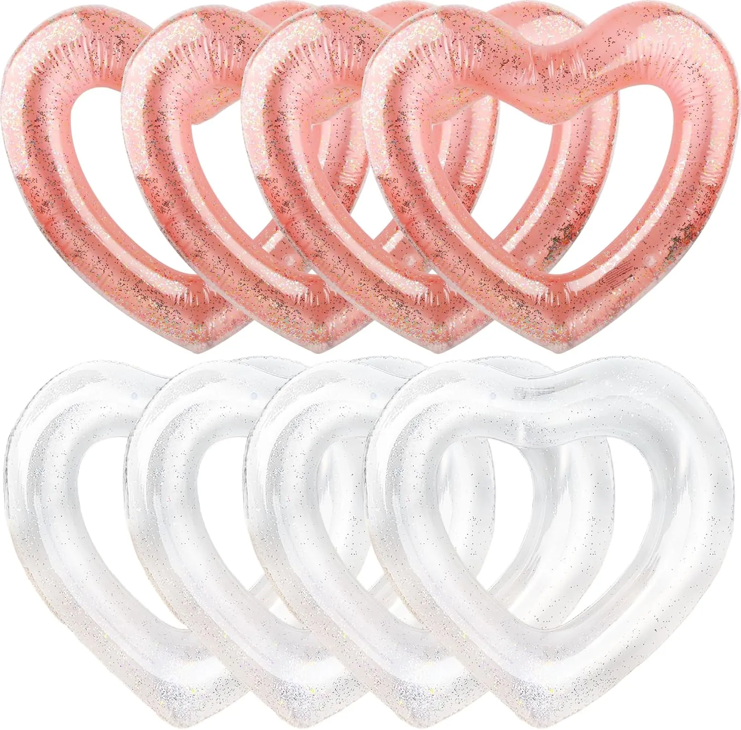 8 Pack 47.3 Inch Inflatable Heart Shaped Pool Float Inflatable Heart Shaped Swimming Ring Pool Heart Shaped Tube for Adult Summer Beach Pool Bachelor Party