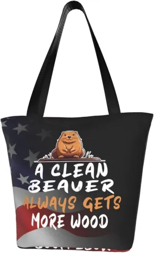 A Clean Beaver Always Gets More Wood Fashion Shoulder Bag Large Capacity For Man Or Woman