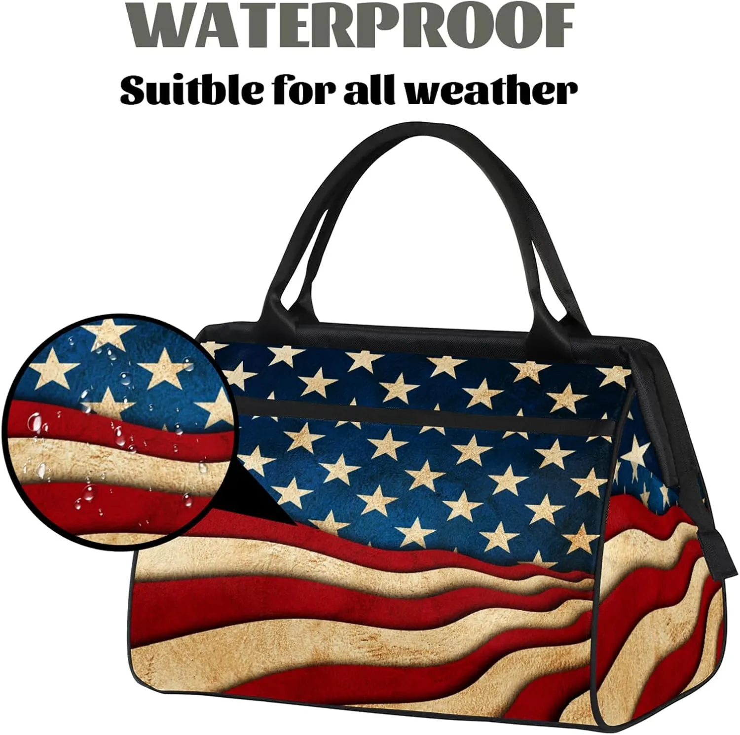 Abstract American Flag Large Travel Duffel Bag Gym Tote Bag for Women Men Waterproof Weekend Overnight Bag Carry On Tote Luggage with Pocket Personal Item Bags Sports Bag fit Travel Sports Gym Yoga