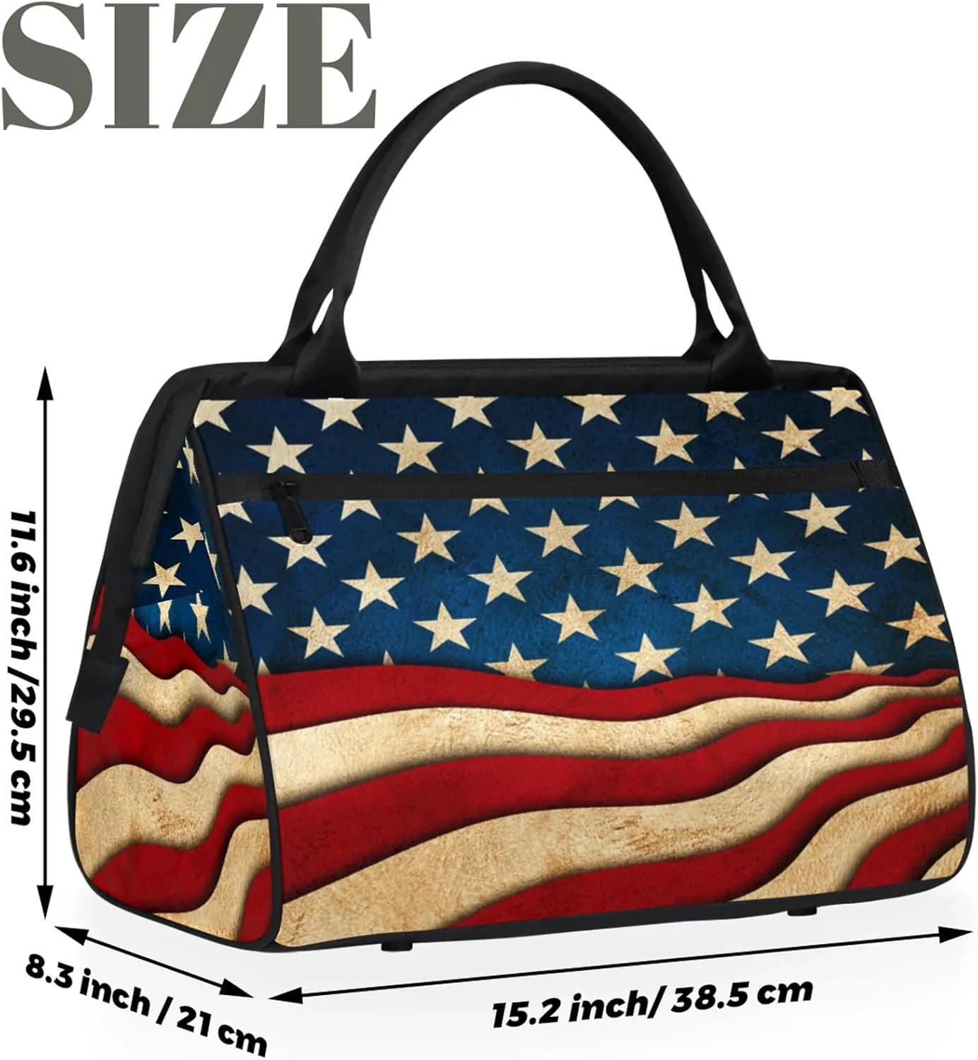 Abstract American Flag Large Travel Duffel Bag Gym Tote Bag for Women Men Waterproof Weekend Overnight Bag Carry On Tote Luggage with Pocket Personal Item Bags Sports Bag fit Travel Sports Gym Yoga