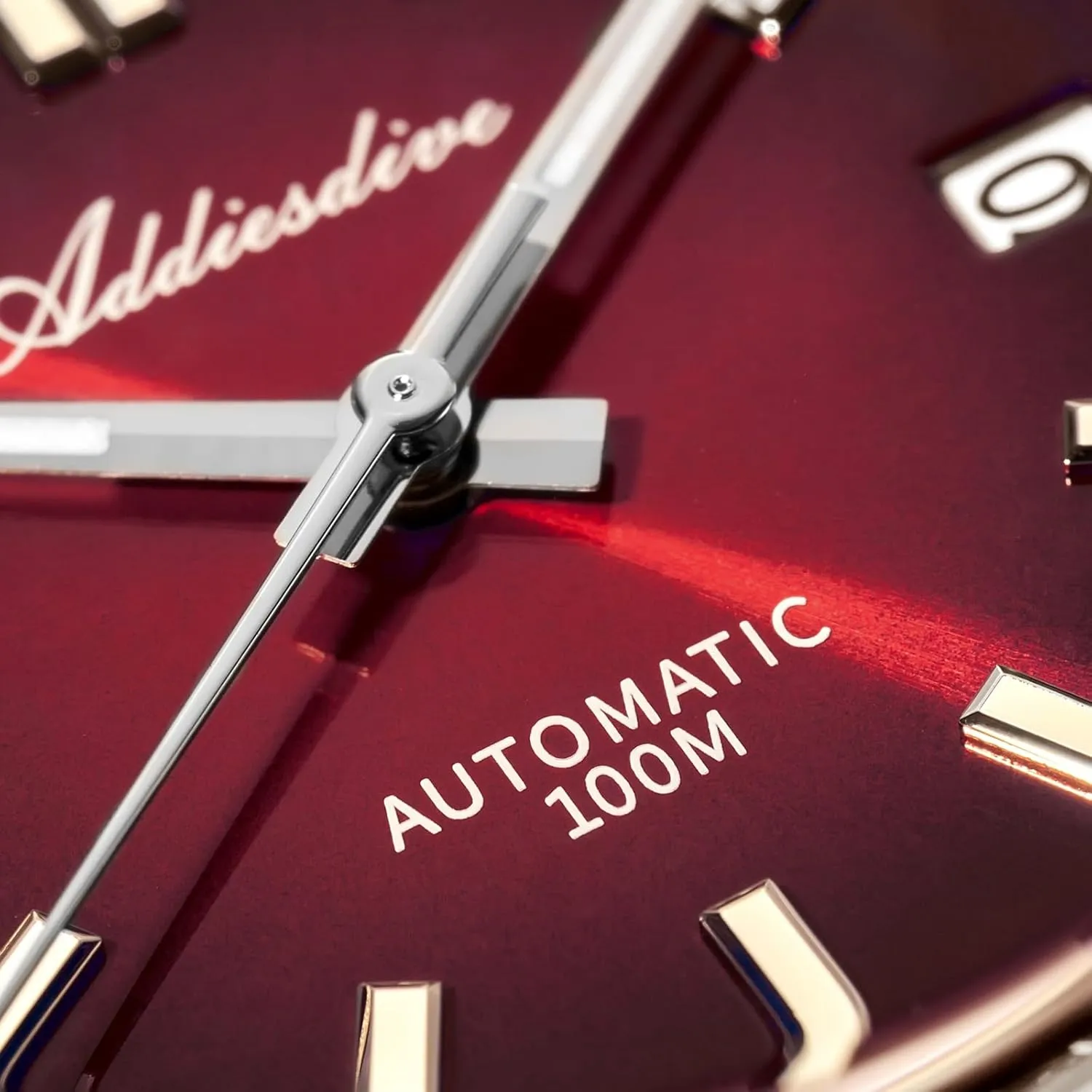ADDIESDIVE Luxury Automatic Watch Sapphire Crystal NH35A Movement 100 M Waterproof BGW9 Luminous Red/Green/Black Gradient Dial
